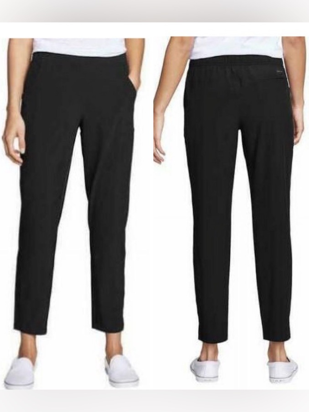 NEW Eddie Bauer Traveler Departure Ankle Pants Women's Medium Black Lightweight
